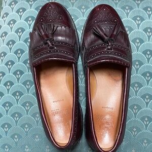 Vintage Allen Edmonds Bridgeton Dark Red Burgundy Tassel Loafers